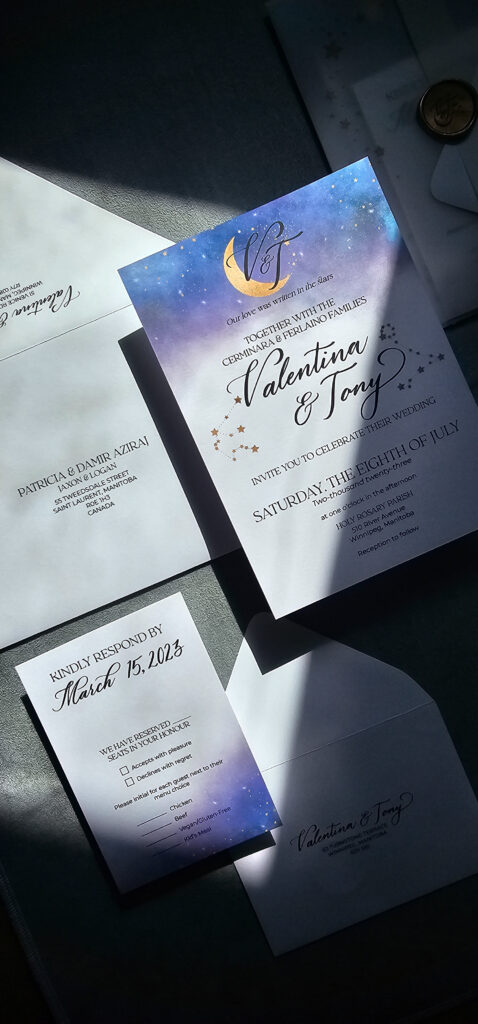 Custom wedding invitation suite