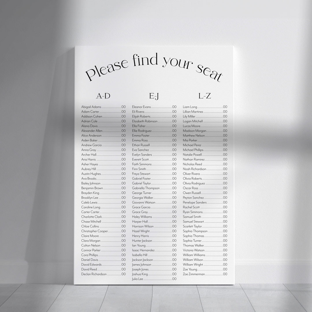 chloe wedding signage seating chart