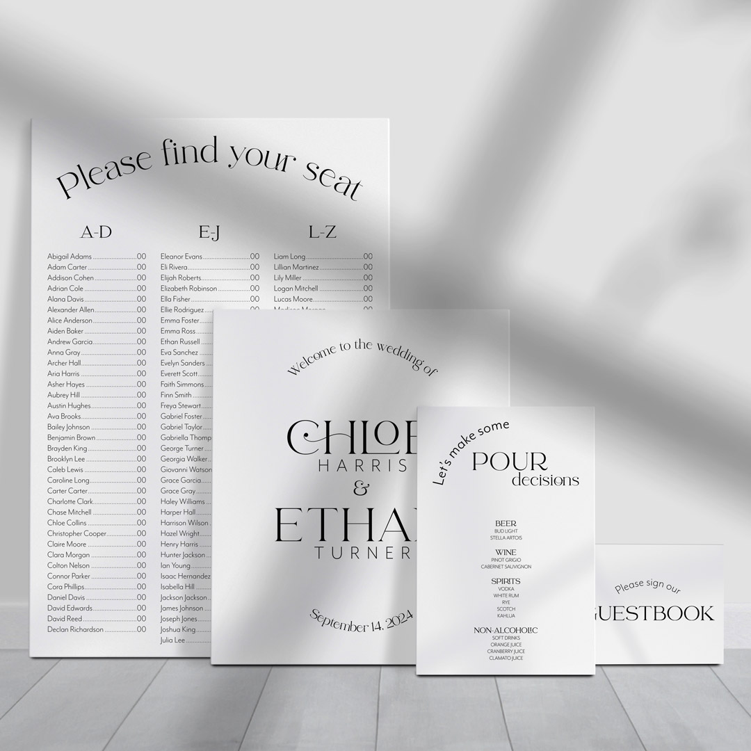 chloe wedding signage 4 pack bundle signs