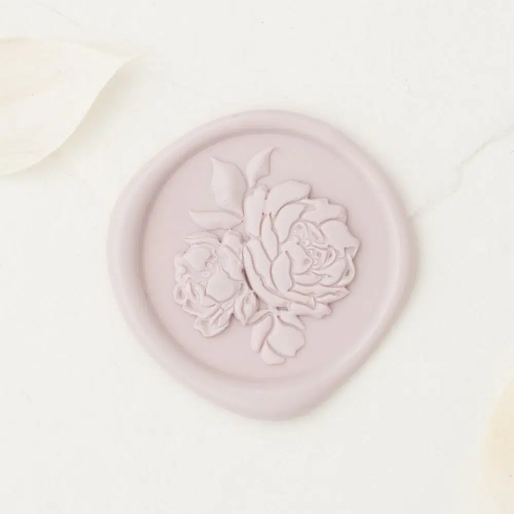 Vintage Peonies wax seal