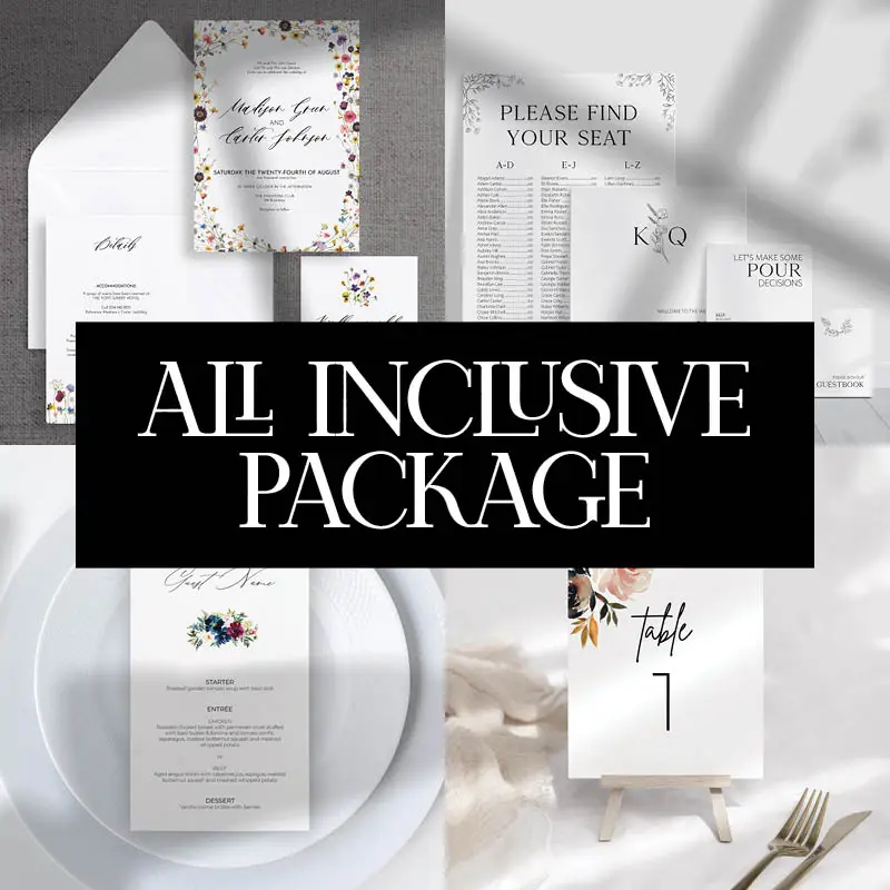 all inclusive wedding stationery package