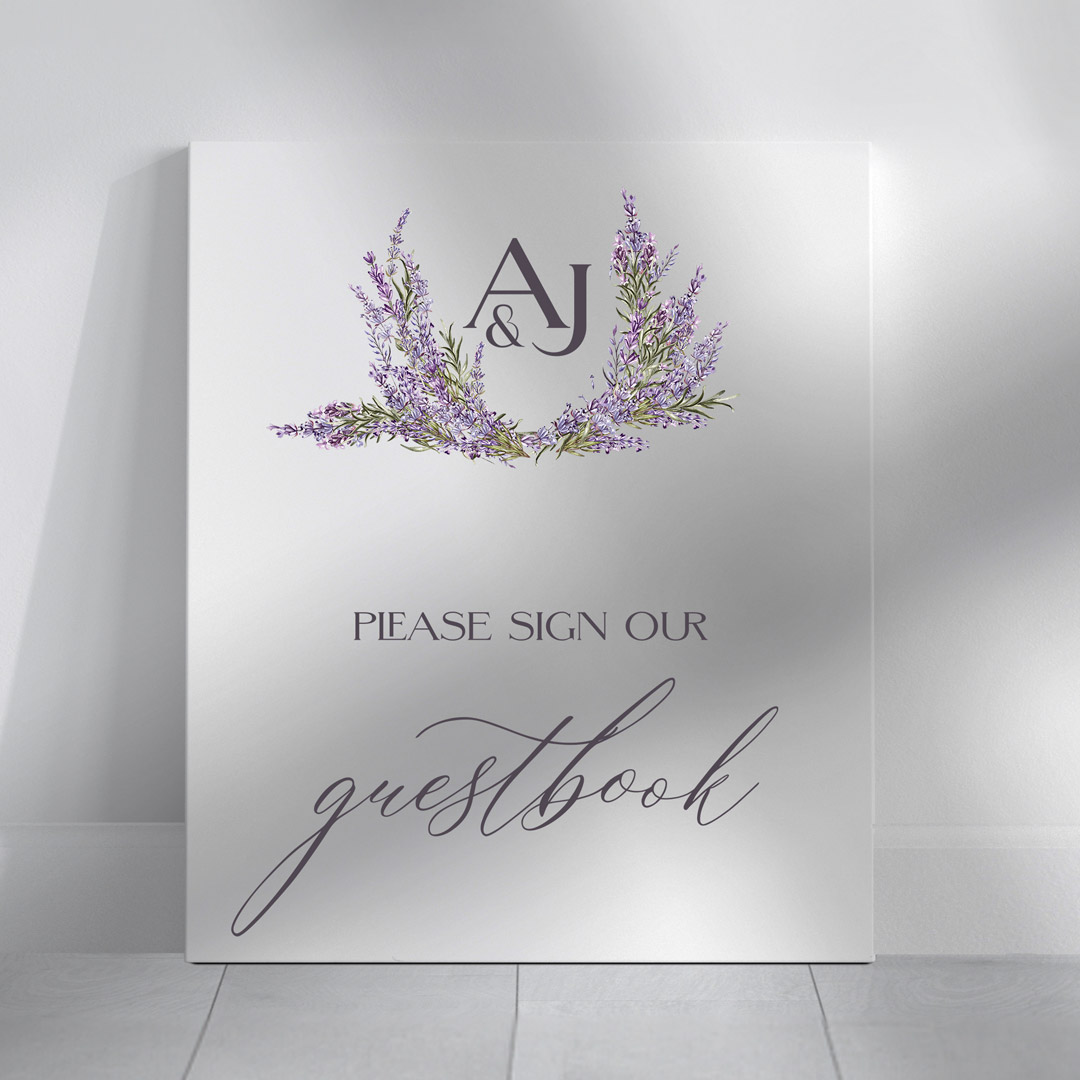 aria wedding signage guestbook sign