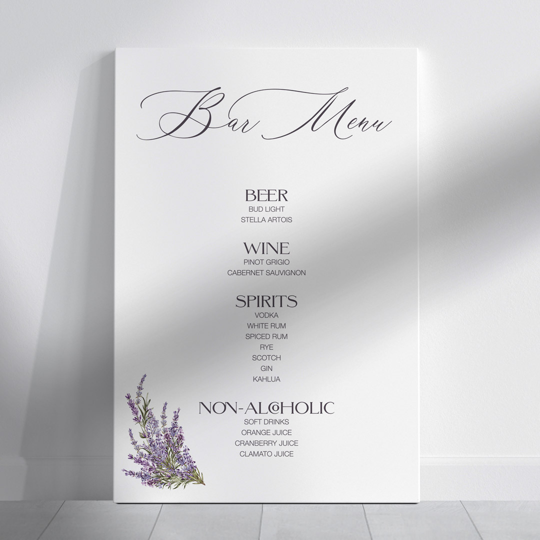 aria wedding signage bar sign