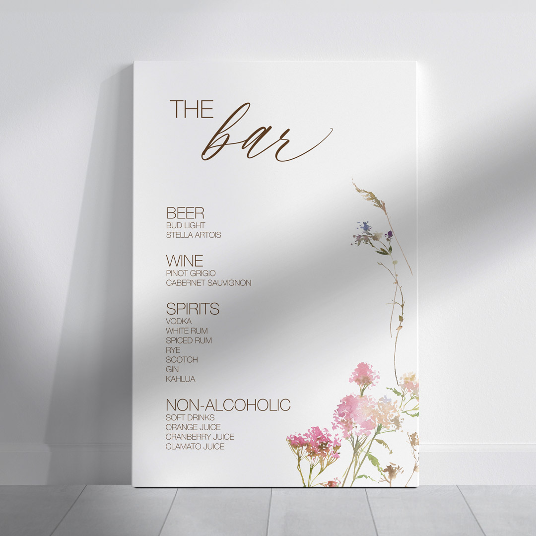 harp wedding signage bar sign