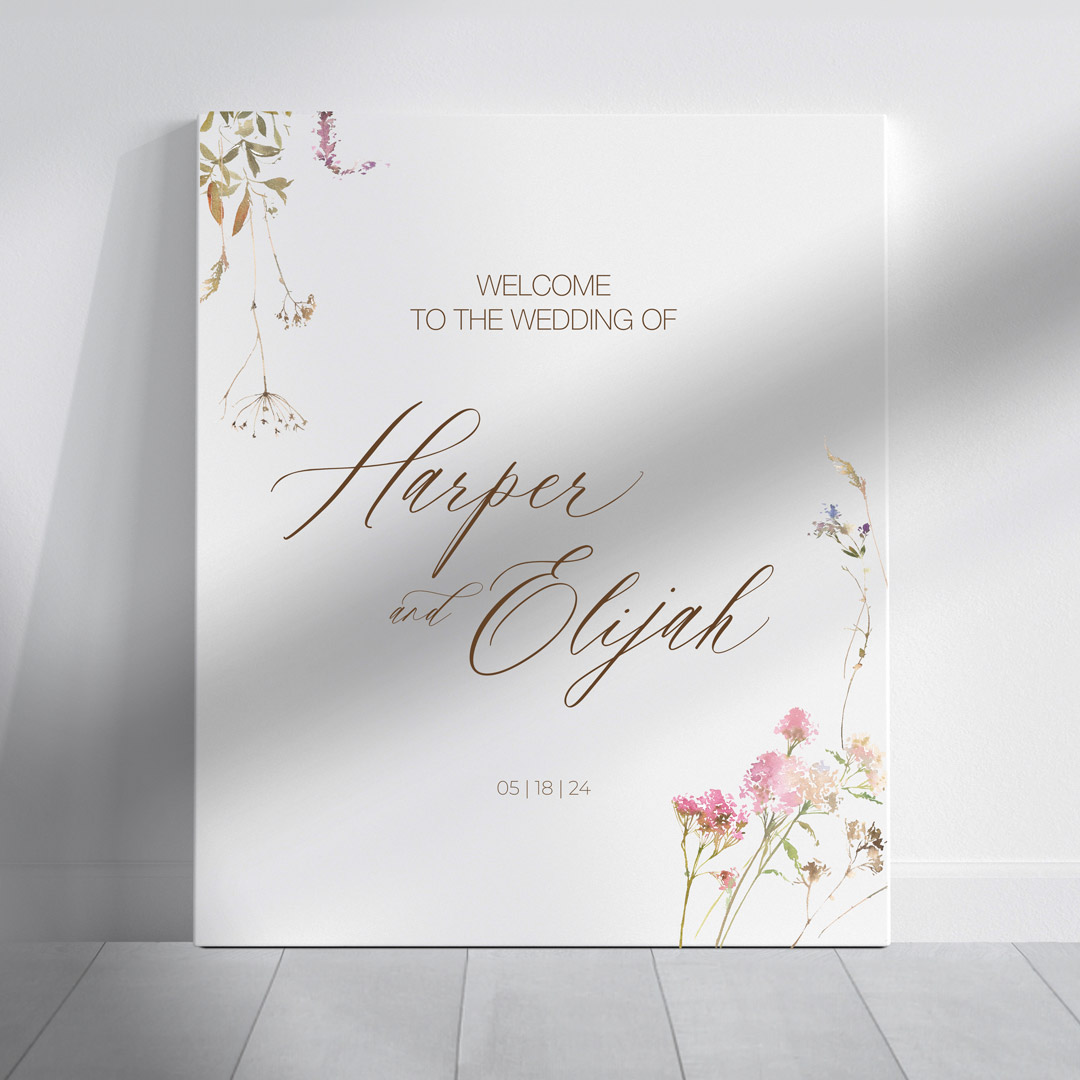 harp wedding signage welcome sign