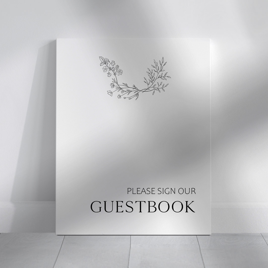 kai wedding signage guestbook sign