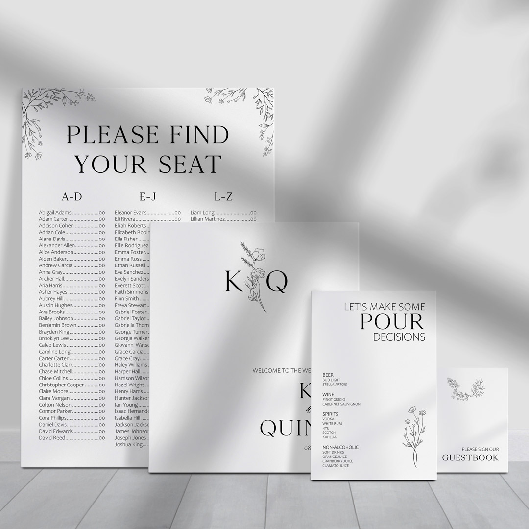 kai wedding signage package