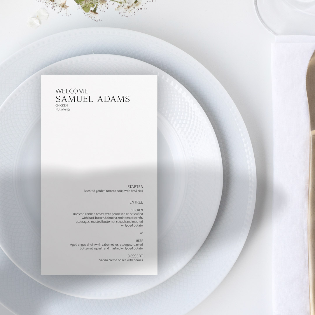 kai wedding signage menus