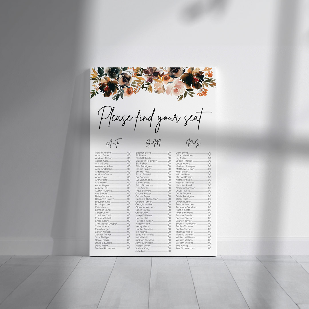 lyric wedding signage seating chart