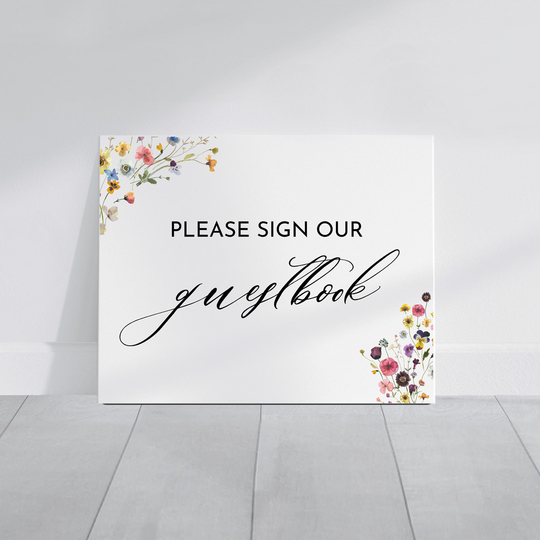 madi wedding signage guestbook sign