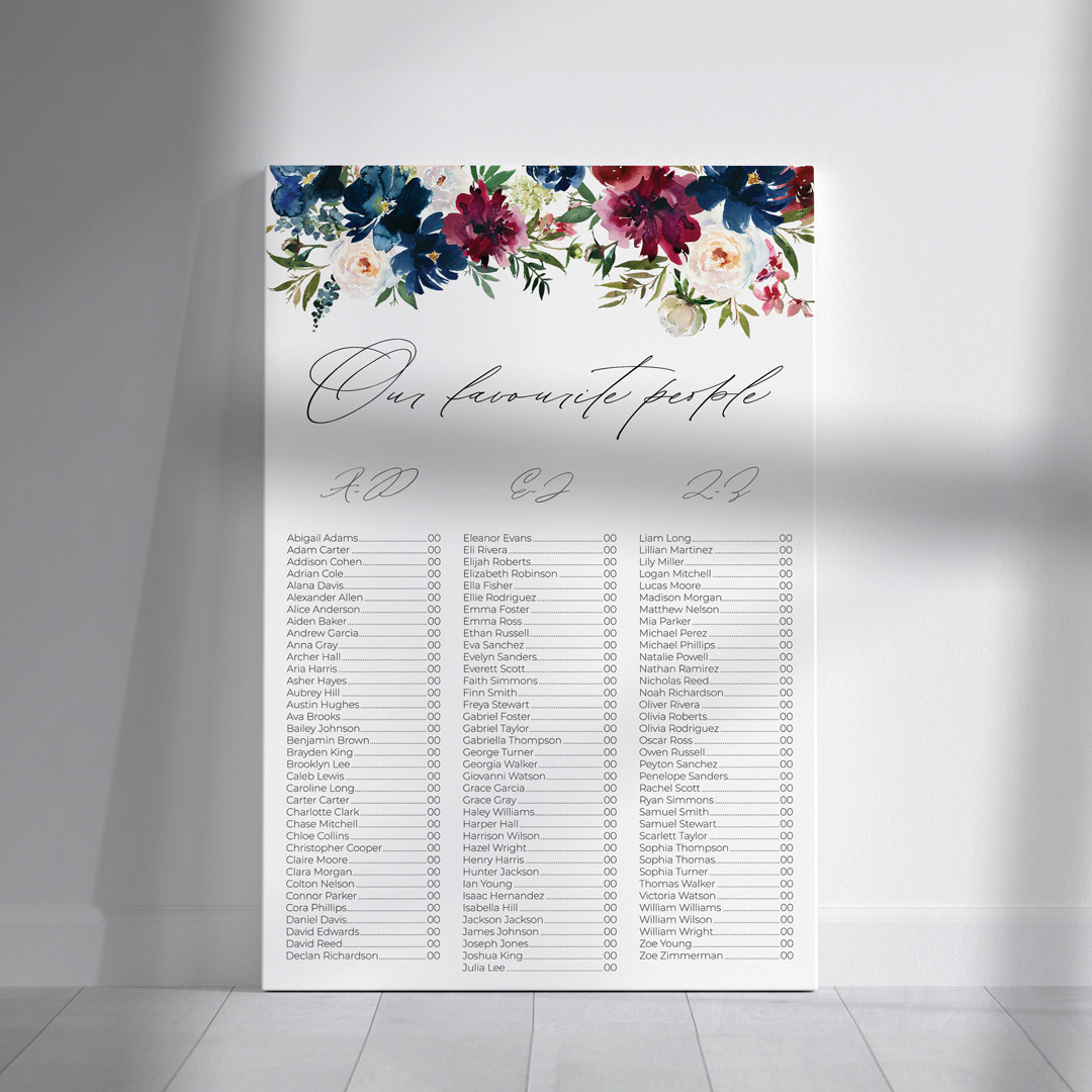 noah wedding signage seating chart