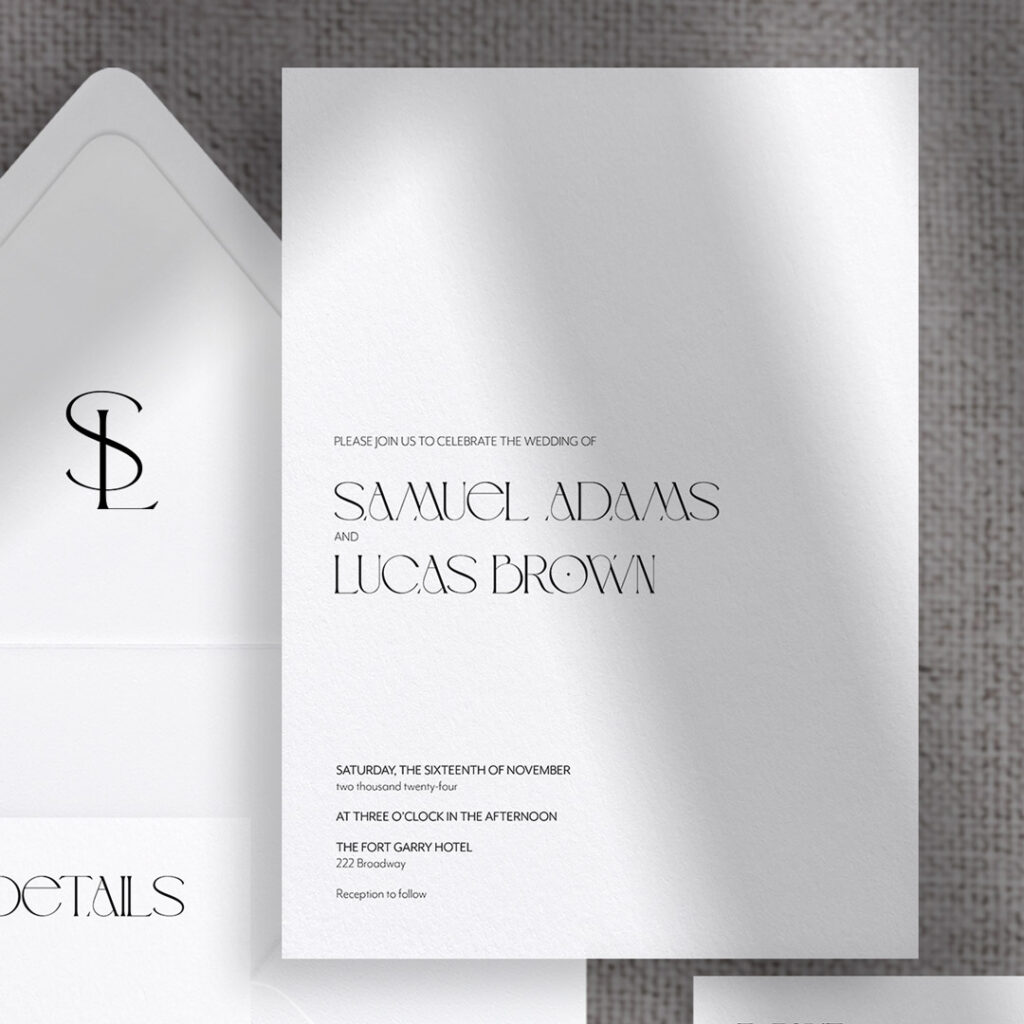 sam wedding invitations