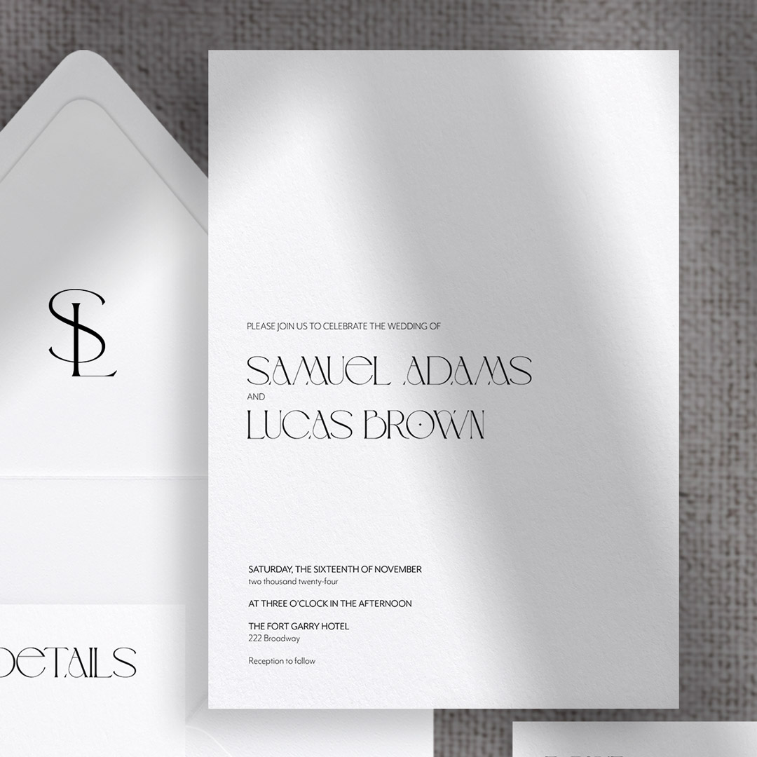 sam wedding invitations