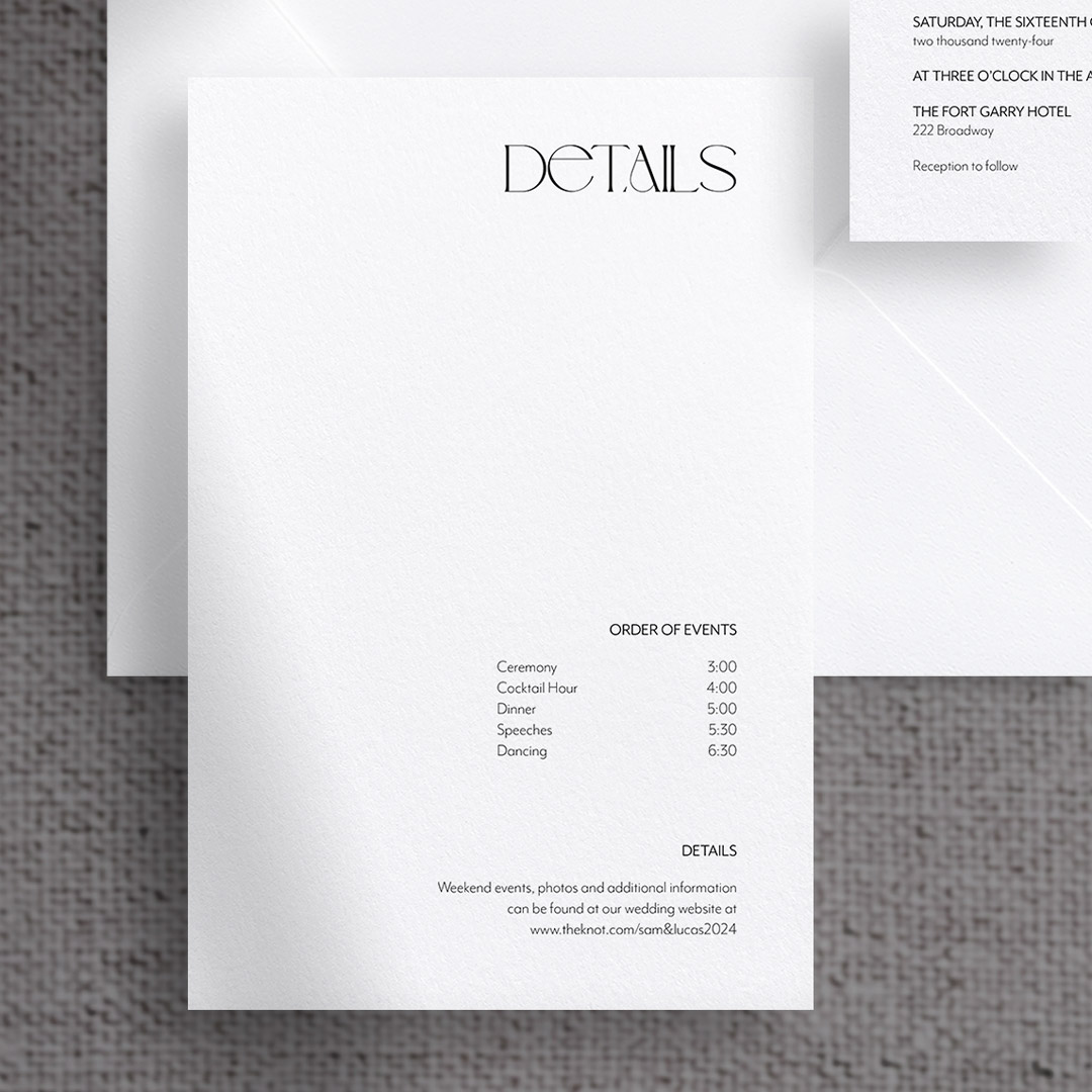 sam wedding invitations enclosure details card