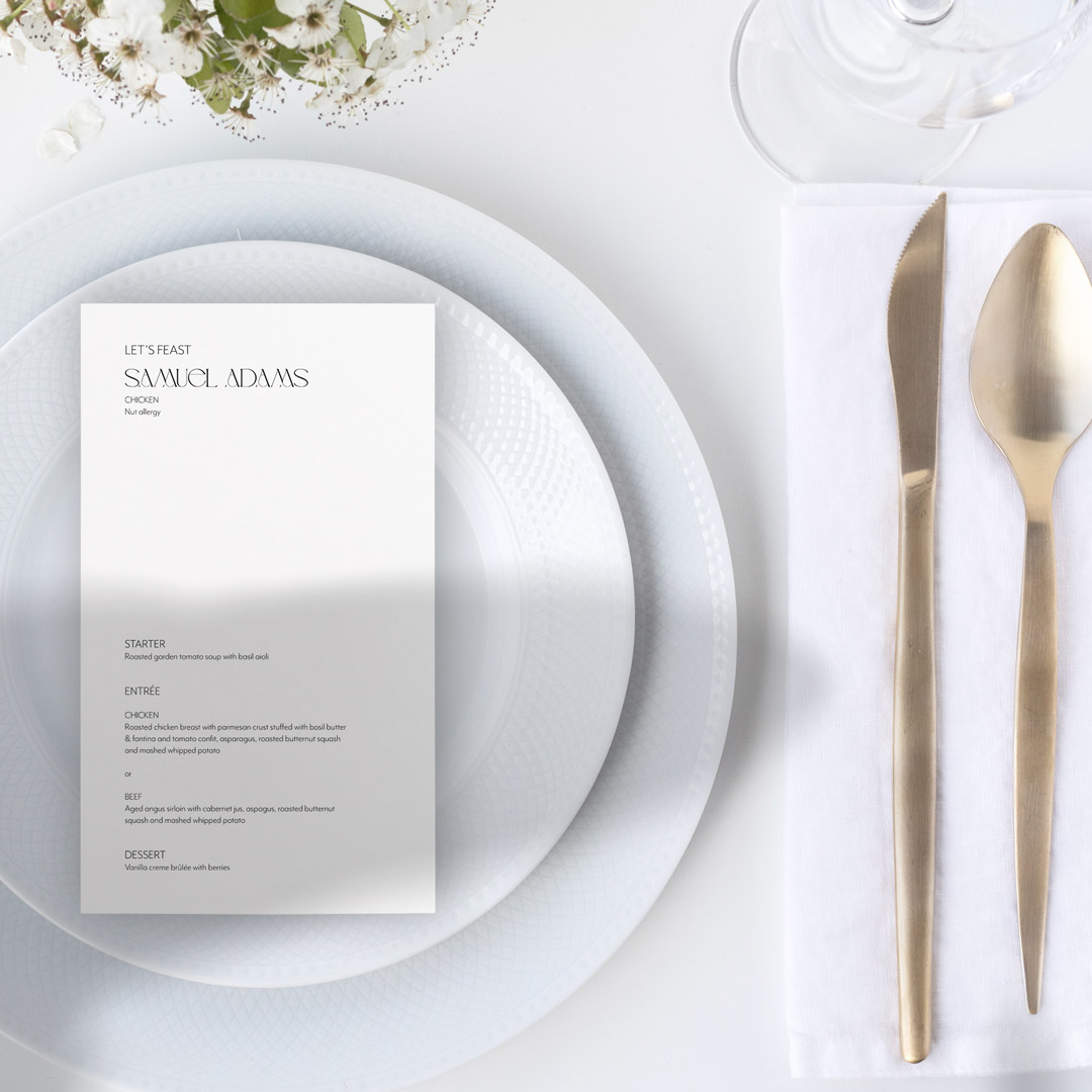 sam wedding signage wedding menus