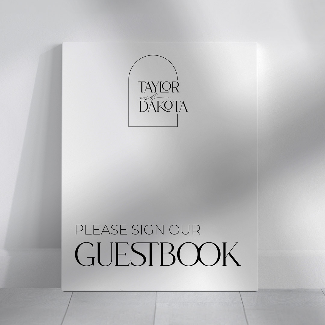 tay wedding signage guestbook sign