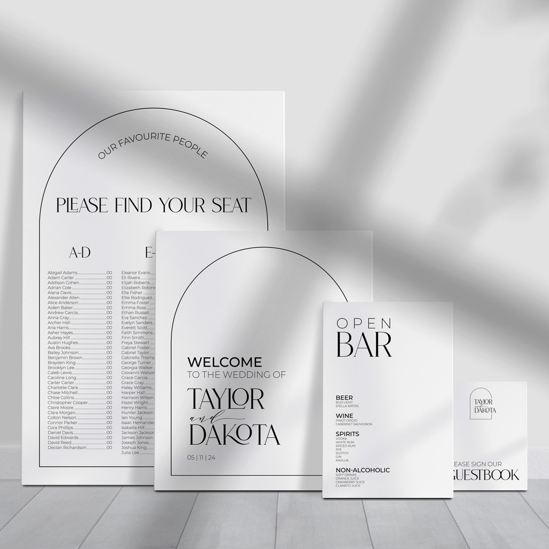 tay wedding signage package