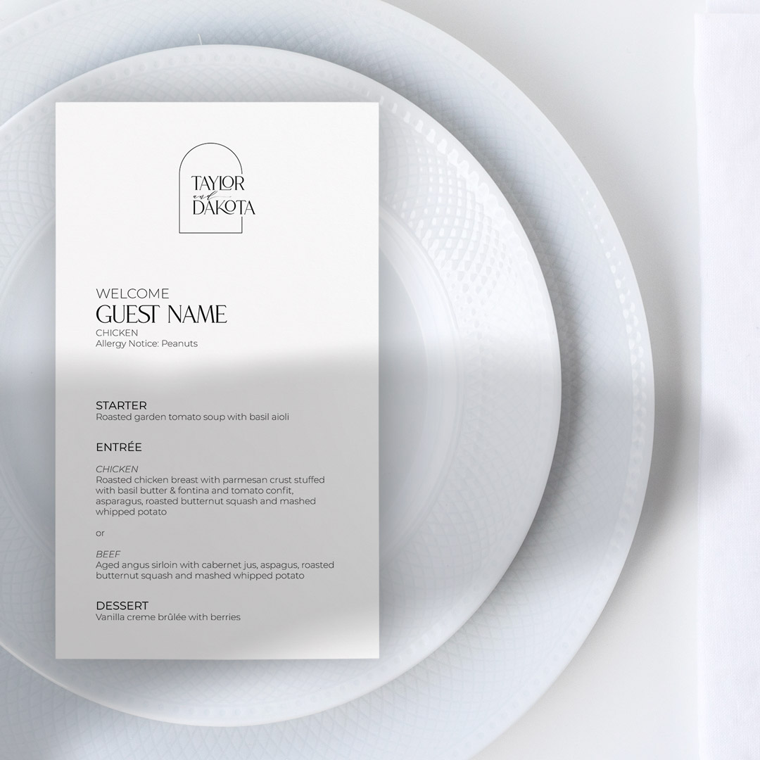 tay wedding signage menus
